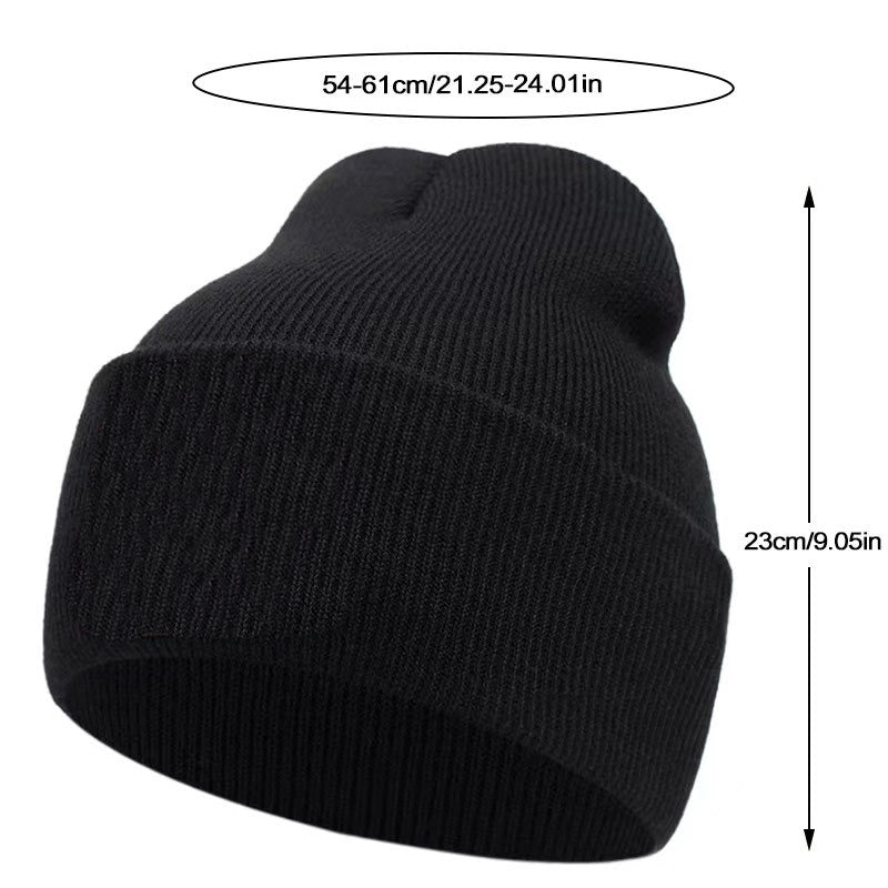 Cappelli invernali caldi in maglia ricamati Jordan 23, colore nero