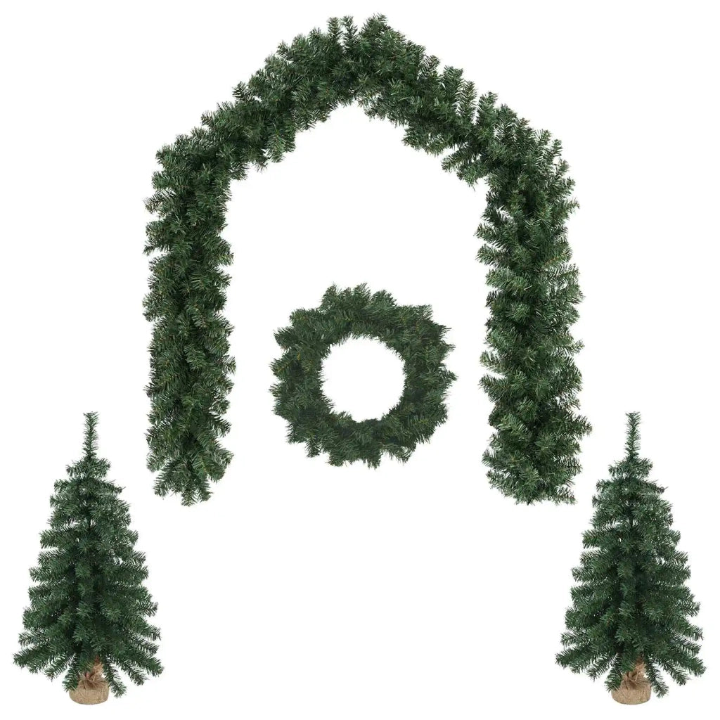 Set mini alberi di Natale 60 cm PVC Verde 3468429