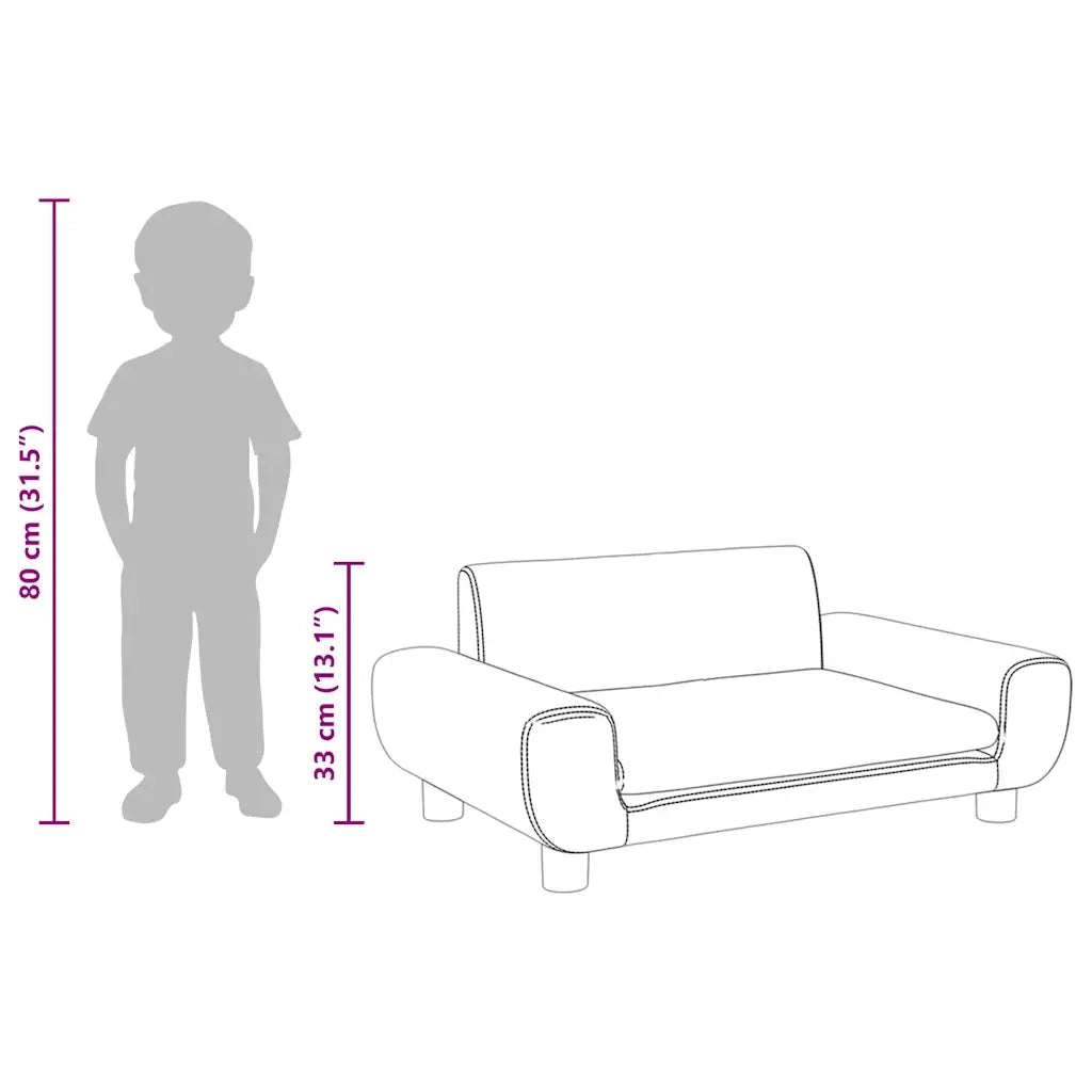 Divano per Bambini Marrone 70x45x33 cm in Velluto 3196391