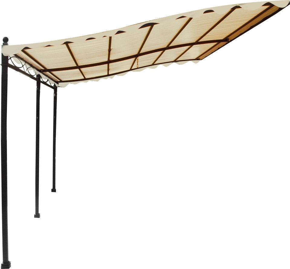 Gazebo Pergola Addossato 3x4 m in Acciaio Antracite
