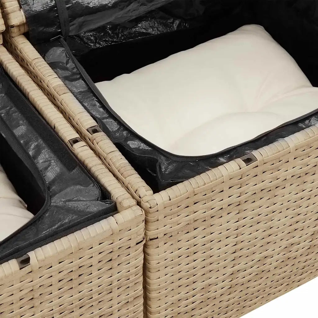 Set Divano da Giardino 4 pcs Beige e Crema polyrattan 3355680