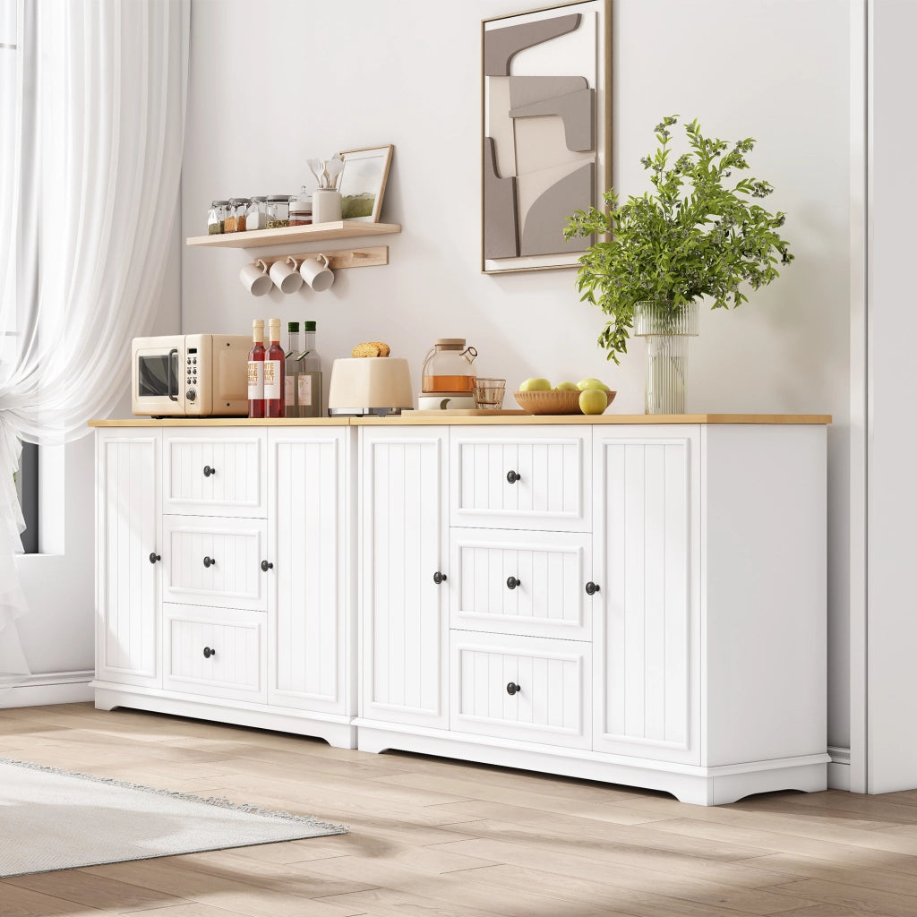 Credenza con 3 Cassetti e Ante ¨C Xylo ¨C Bianco, Legno