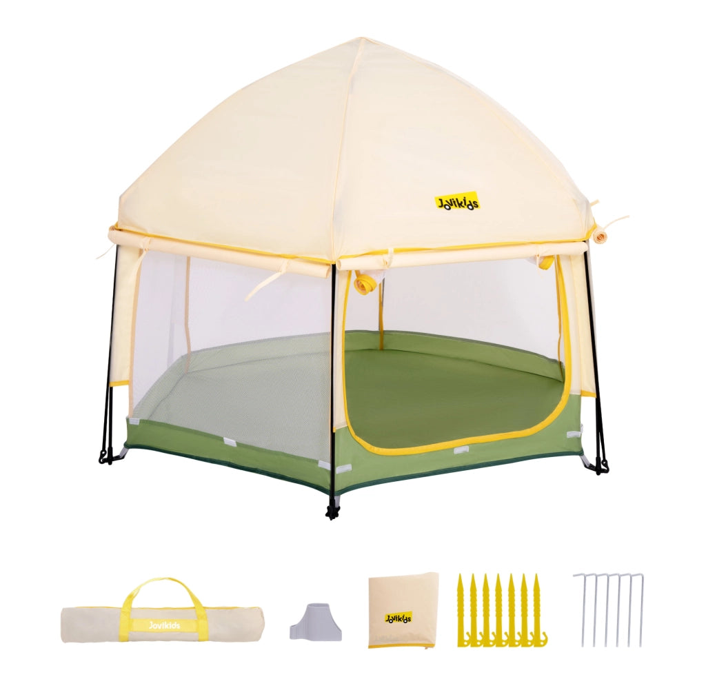 Tenda pop-up per bambini 150x150x105 cm in tessuto Oxford verde con borsa