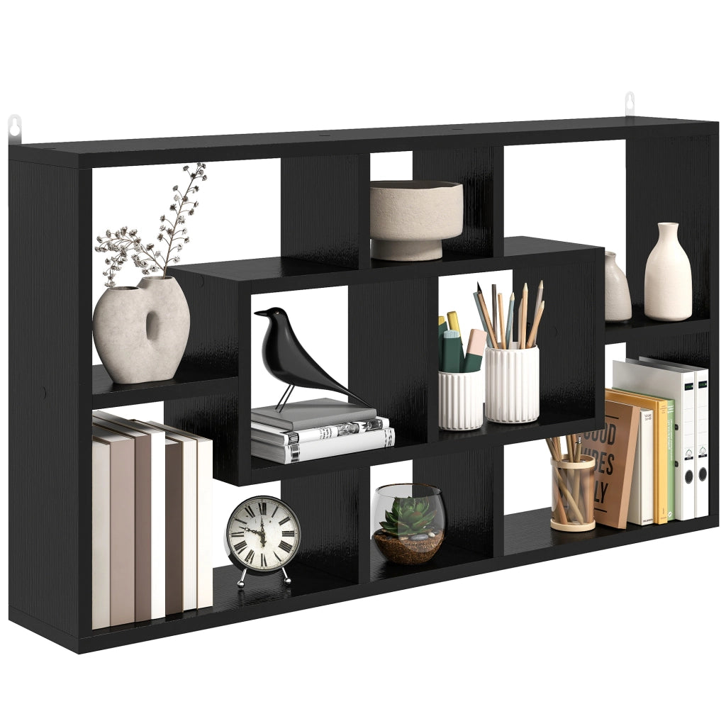 Libreria a Muro con 8 Cubi ¨C Xylo ¨C Nero 85x14,5x47,5 cm
