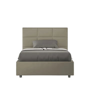 Letto una piazza e mezza con rete imbottito 120x200 similpelle cappuccino Mika