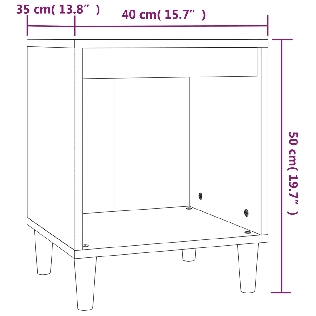 Comodini 2 pz Rovere Sonoma 40x35x50 cm 821865