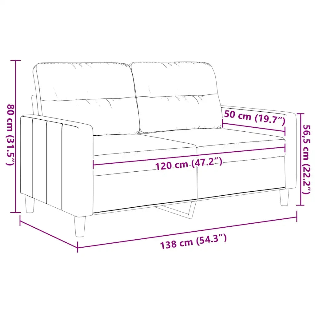 Divano a 2 Posti Grigio Scuro 120 cm in Tessuto 359228