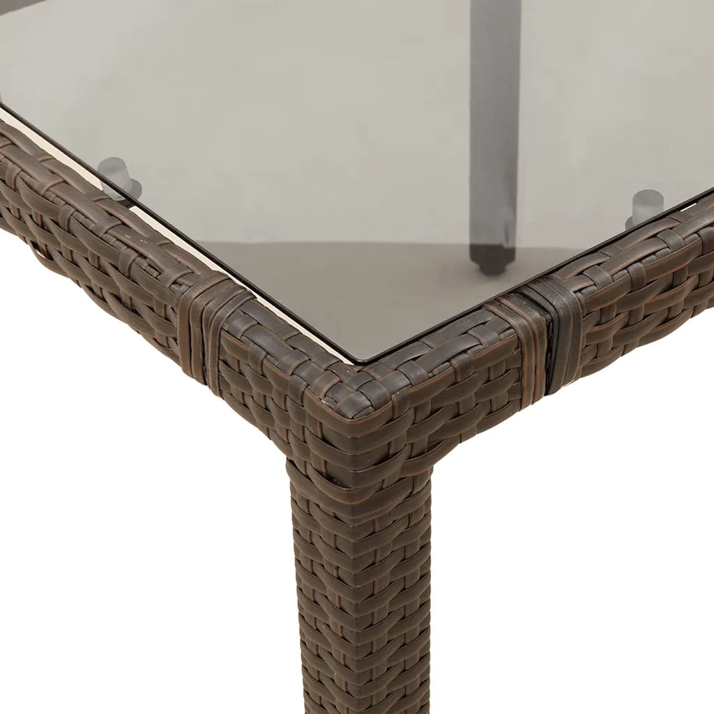 Set Bistrò da Giardino 9 pz con Cuscini in Polyrattan Marrone 3277192