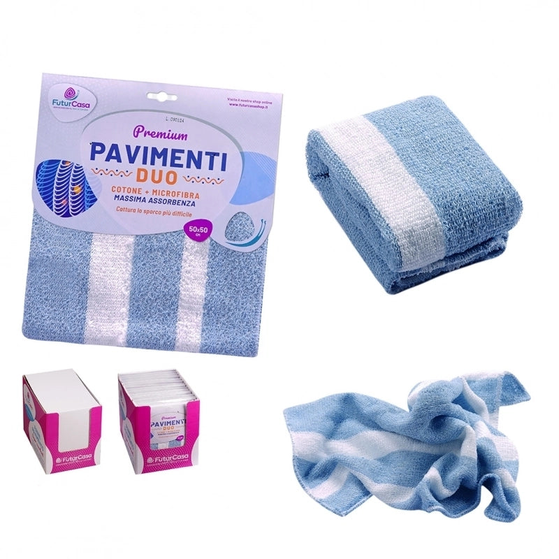 PANNO DUO PAVIMENTO 50X50CM COTONE / MICROFIBRA.