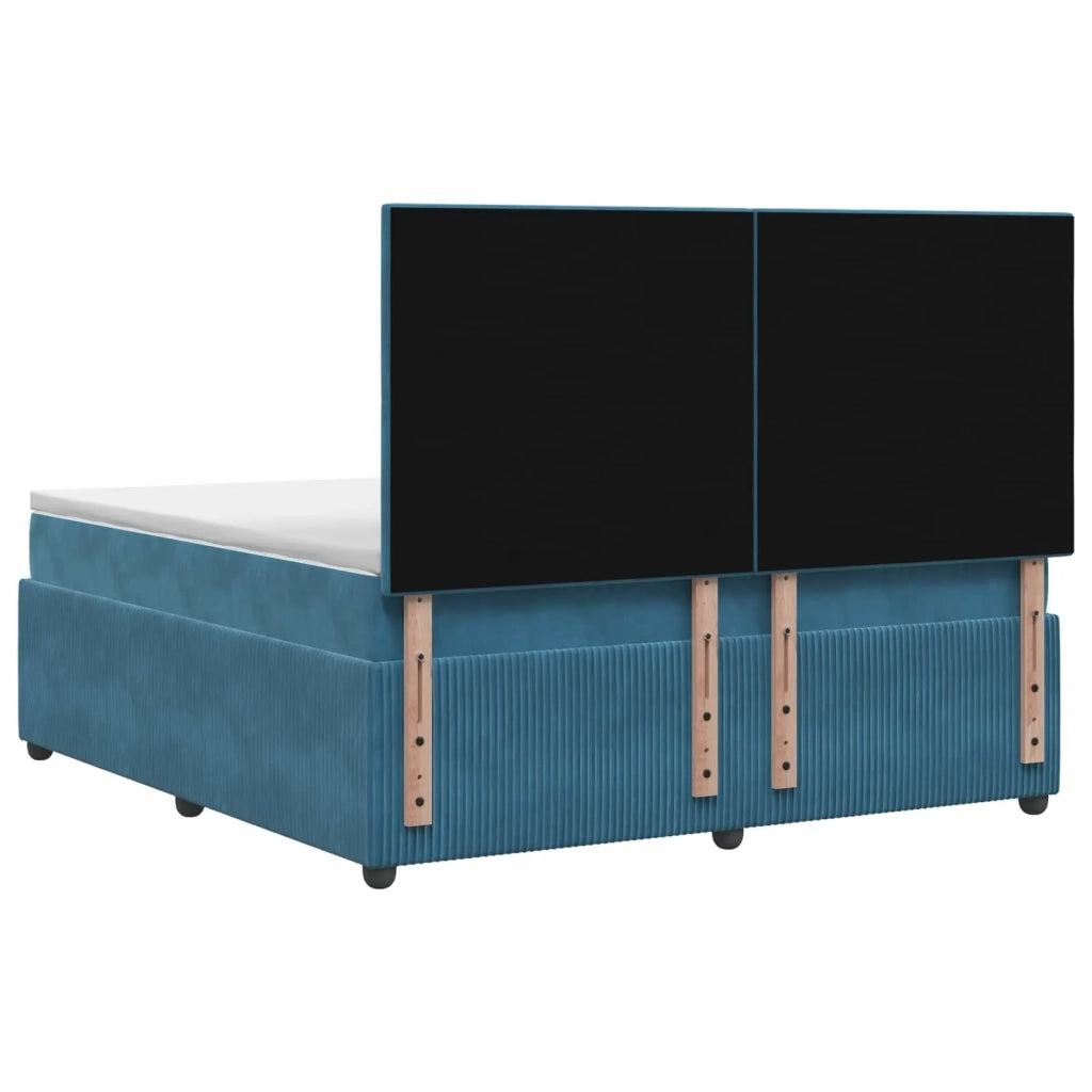Letto box spring con materasso Blu 140 x 190 cm Velluto 3454611