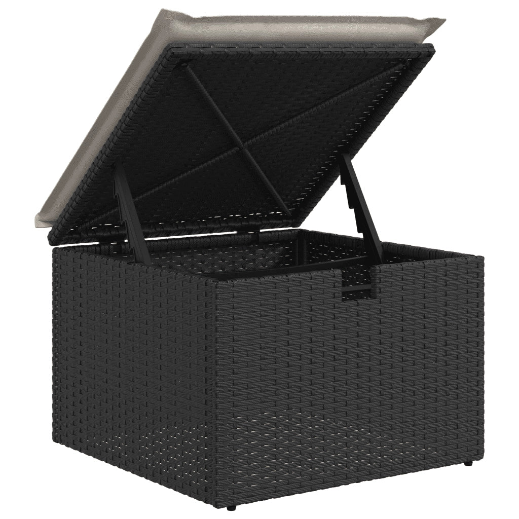 Set Divani da Giardino 5 pz con Cuscini in Polyrattan Nero 3265284