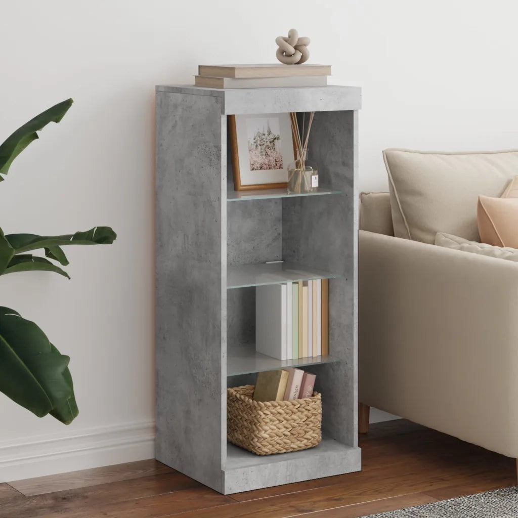 Credenza con Luci LED Grigio Cemento 41x37x100 cm 836731