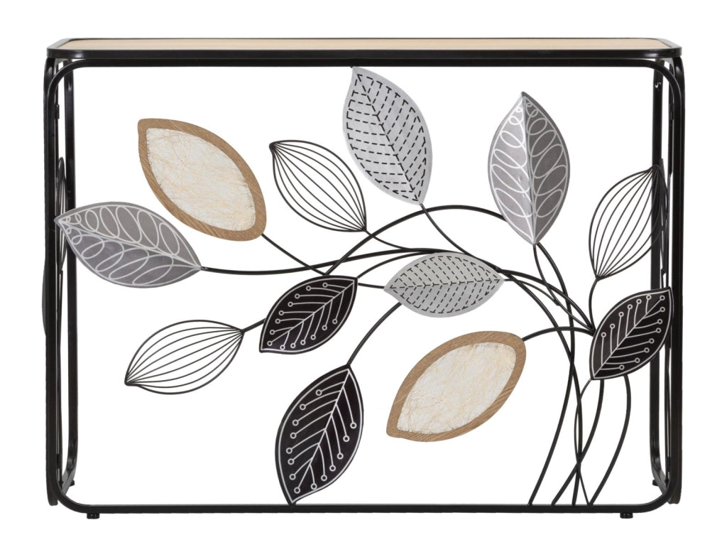 Console Autumn 108x36,8x80 cm in Ferro e MDF e Vetro Multicolor