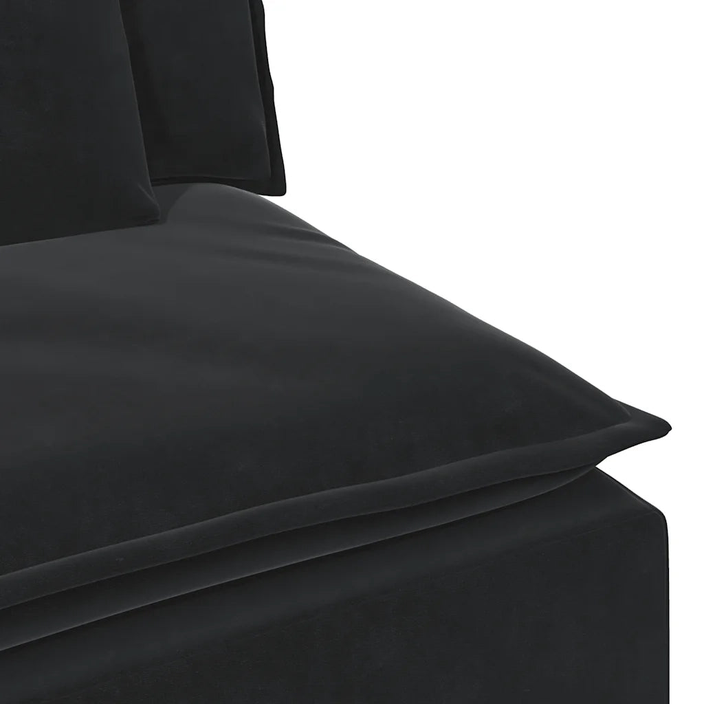 Modulo Centrale Divano Modulare con Cuscini Nero 100 cm 4104434