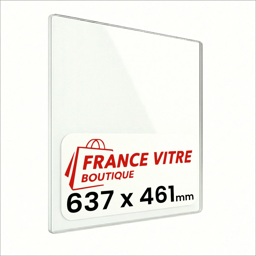 637 x 461 x 4 mm - Vetro per stufa a legna - vetro camino di ricambio - vetro per caminetto resistente al fuoco - France Vitre