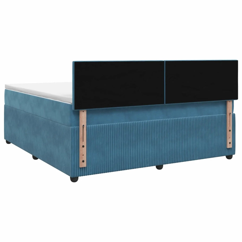 Letto box spring con materasso Blu 140 x 190 cm Velluto 3453147