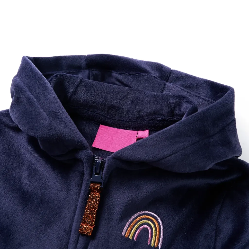 Giacca con Cappuccio da Bambina Blu Marino 116 14321