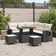 Set Divano da Giardino con cuscino 8 pcs Nero polyrattan 3361745
