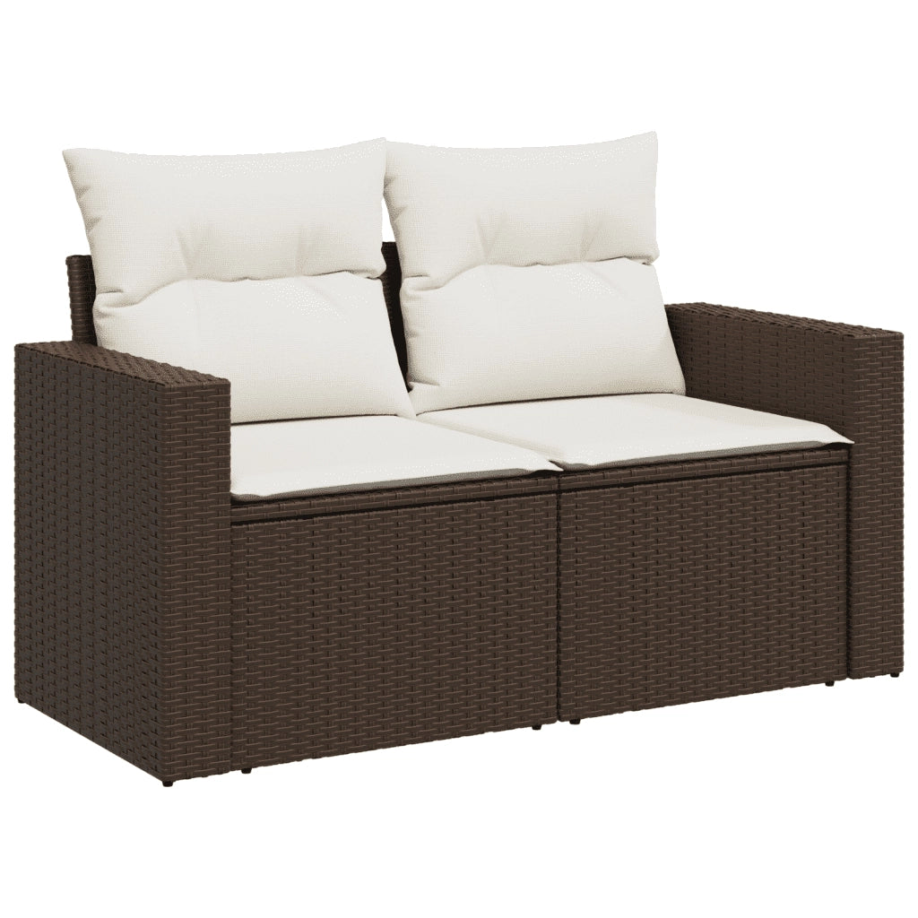 Set Divano da Giardino 5 pz con Cuscini Marrone in Polyrattan 3218923