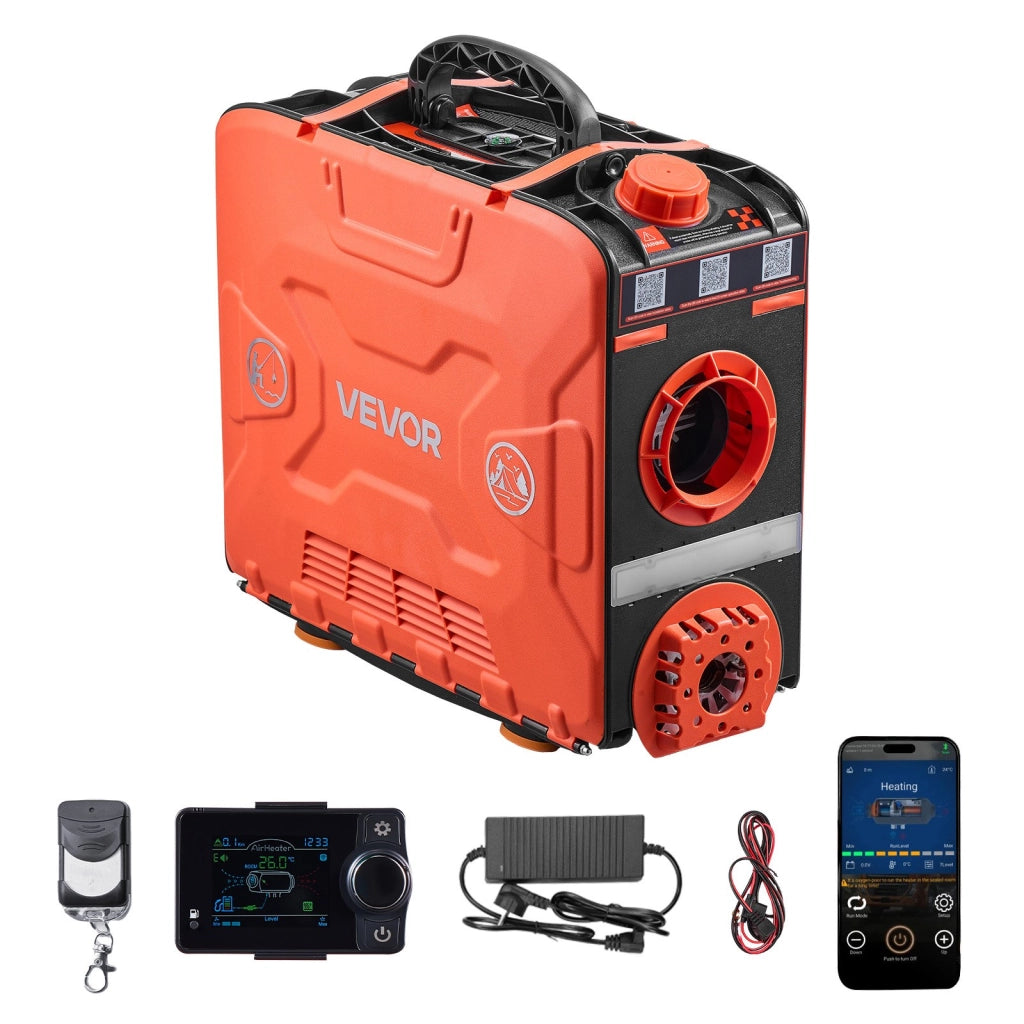 Riscaldatore d'Aria Diesel Portatile All-in-One facile da usare 5-8KW DC 12 V con App Bluetooth, Telecomando, LCD, Serbatoio 4,5 L