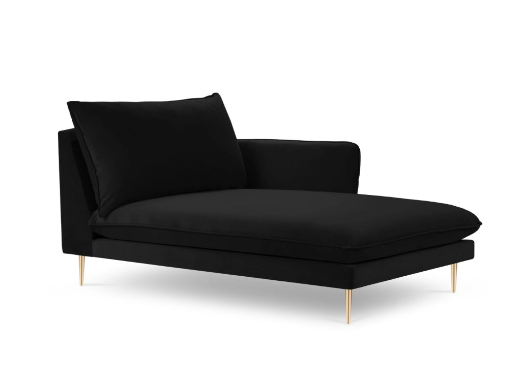Cosmopolitan Design - Chaise longue destra "Vienna" in velluto nero 