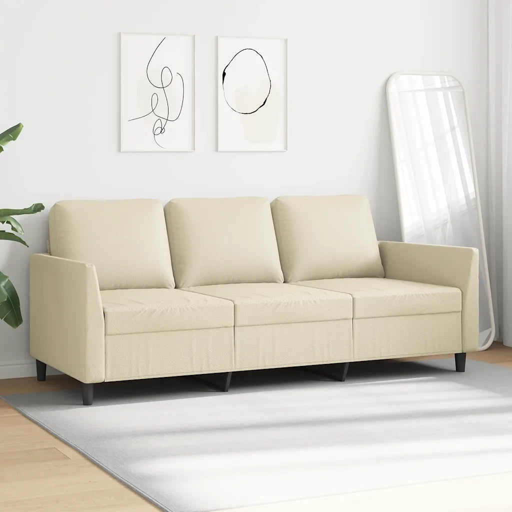 Divano a 3 Posti Crema 180 cm in Similpelle 359339