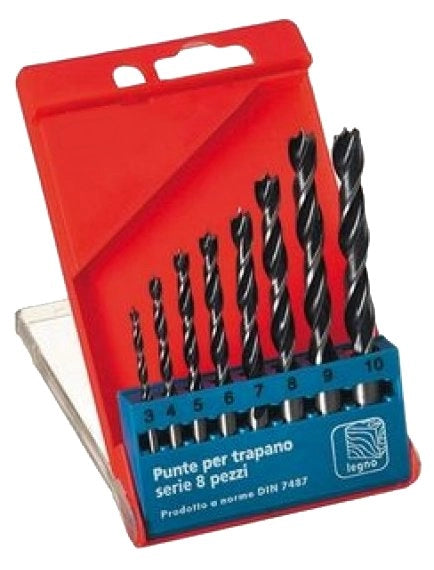 SERIE PUNTE PER LEGNO 8 pezzi - 3÷10 mm