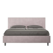 Letto matrimoniale contenitore imbottito 160x190 microfibra glicine Adele