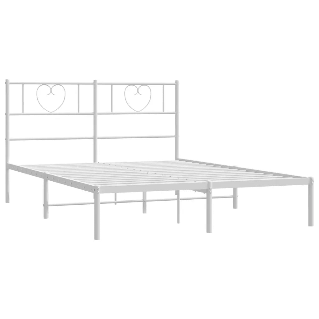 Giroletto con Testiera Metallo Bianco 140x190 cm