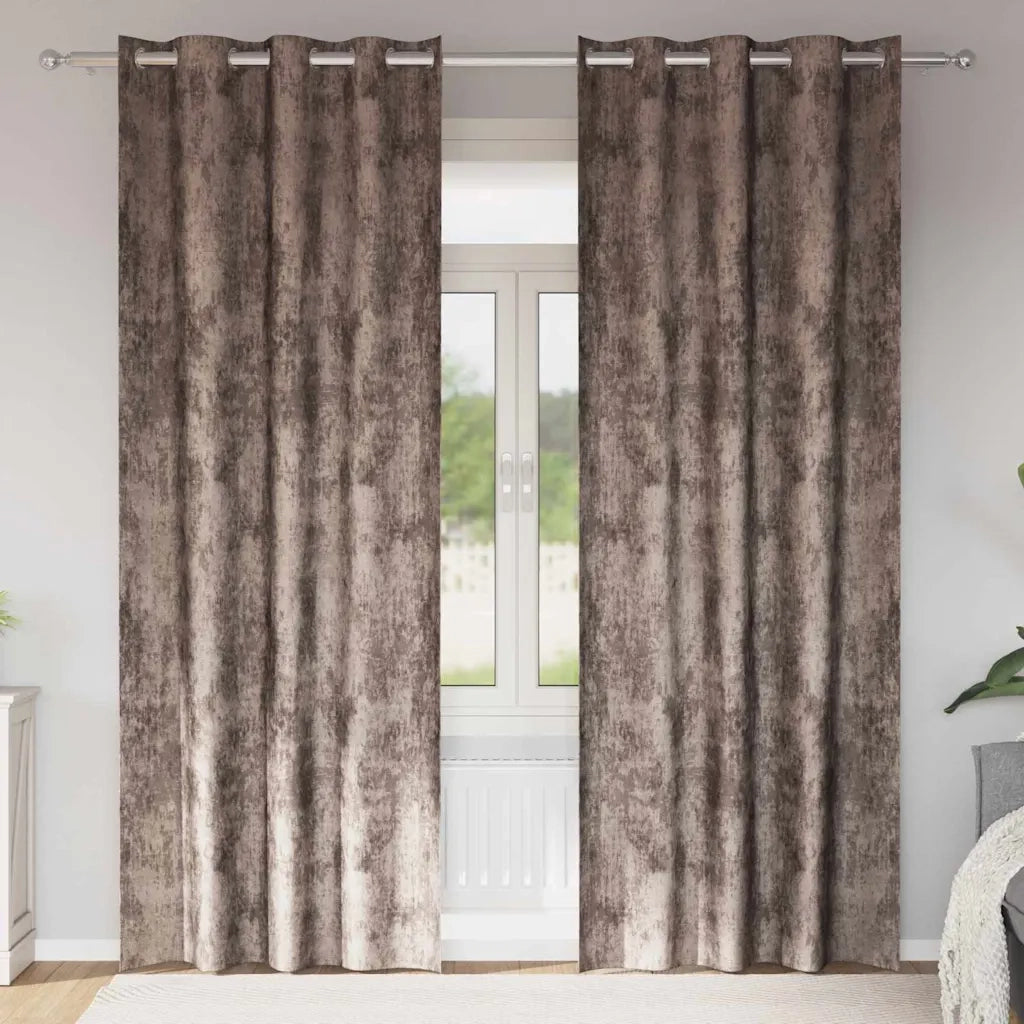 Tende in Velluto 2 pz Cappuccino 260 x 140 cm Velluto 4107672