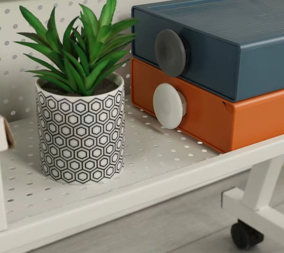 Tavolo per puzzle regolabile in altezza e inclinazione in MDF e metallo bianco