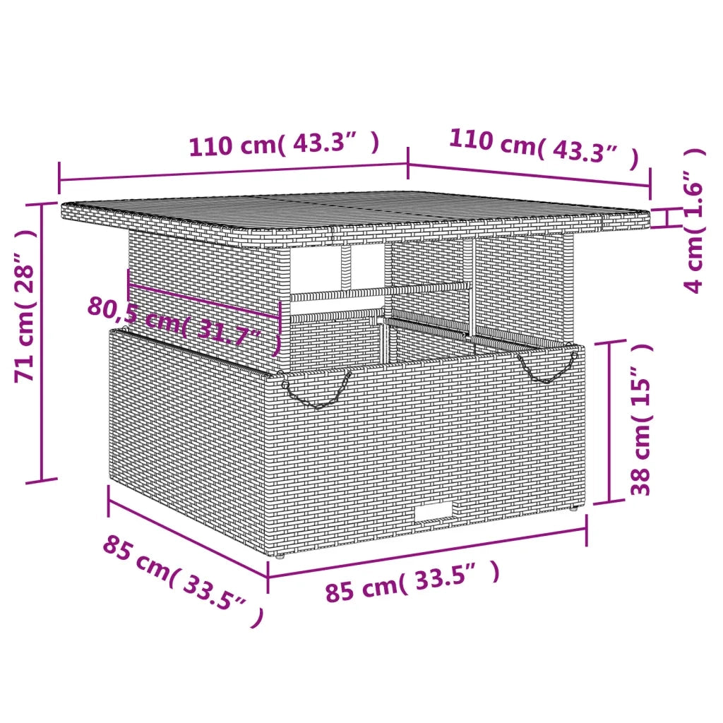 Set da Pranzo da Giardino 2 pz con Cuscini in Polyrattan Grigio 3277463