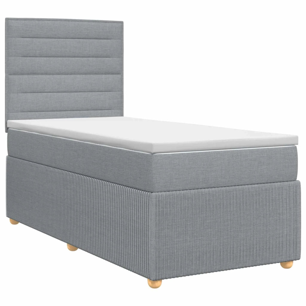 Letto box spring con materasso Grigio Chiaro Singolo Tessuto 3454685