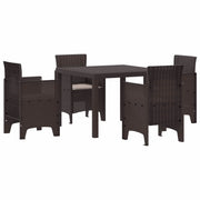 Set da Pranzo per Giardino 5 pcs Marrone Polipropilene 3378538