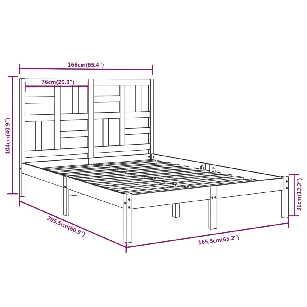 Giroletto senza Materasso in Legno Massello 160x200 cm