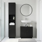 Set mobili da bagno 2 pz Nero Legno ingegnerizzato 3433083