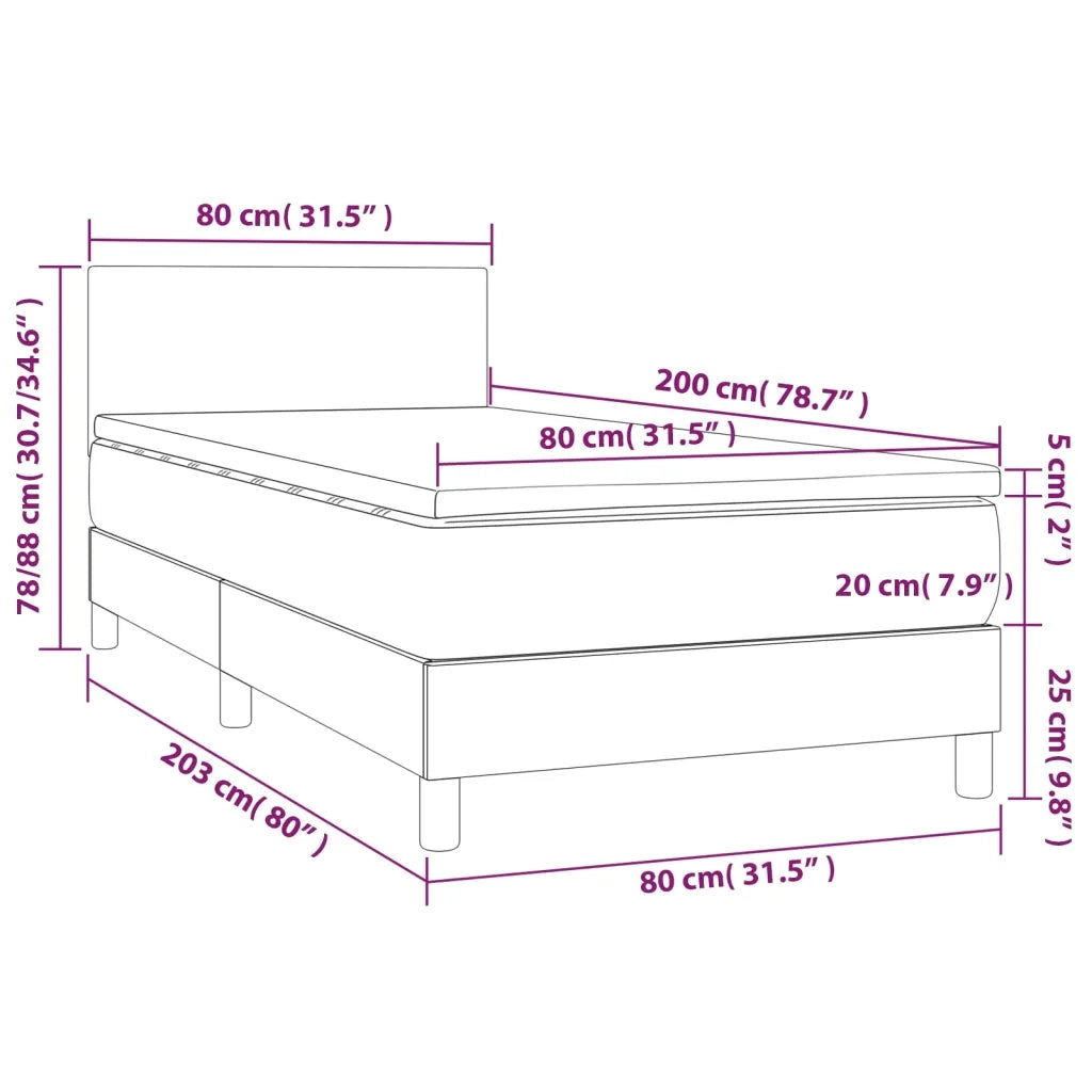 Giroletto a Molle con Materasso Blu 80x200 cm inTessuto