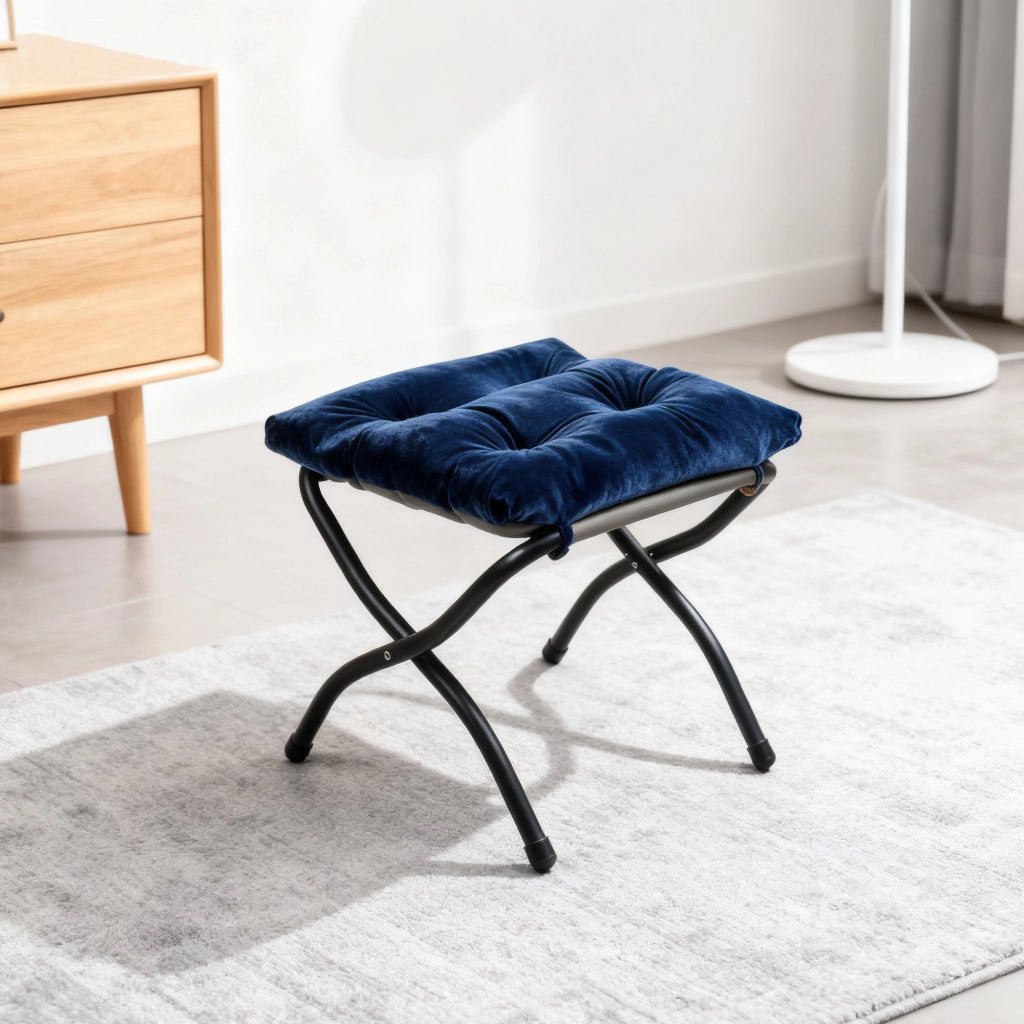 Poltrona Relax con Poggiapiedi e Braccioli ¨C Xylo ¨C Blu Scuro