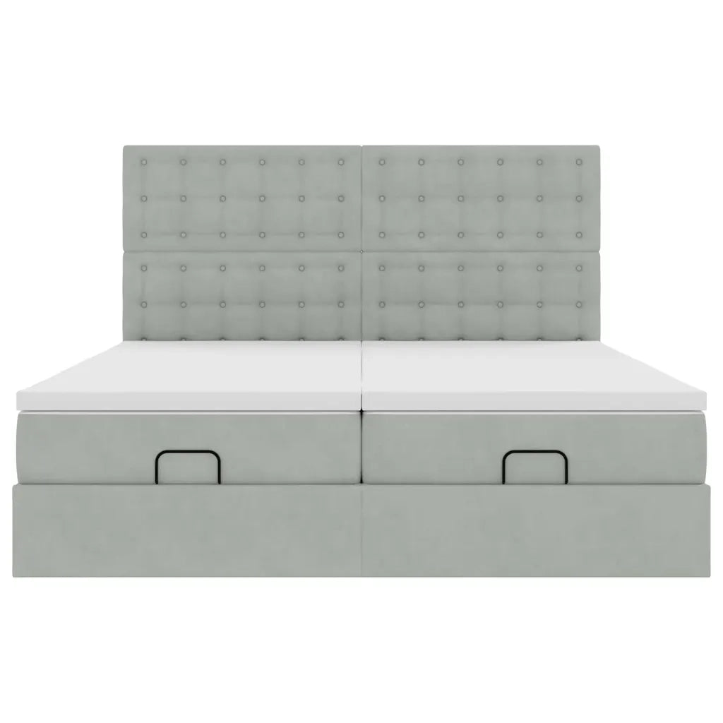 Struttura Letto Pouf con Materassi 160x200 cm in Velluto 3314651