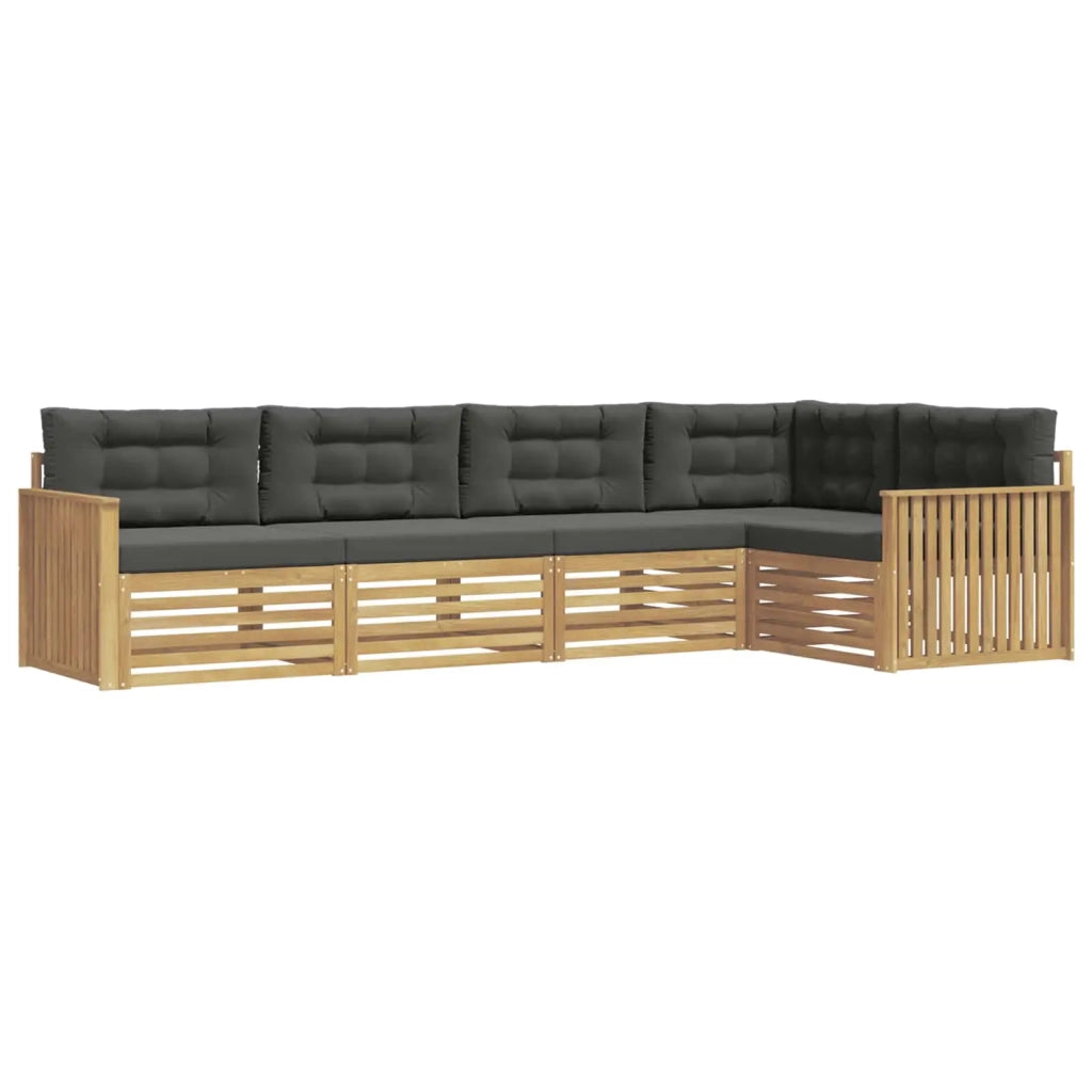 Set di divani da esterno 5 pz Bianco e Antracite Poliestere 3390482
