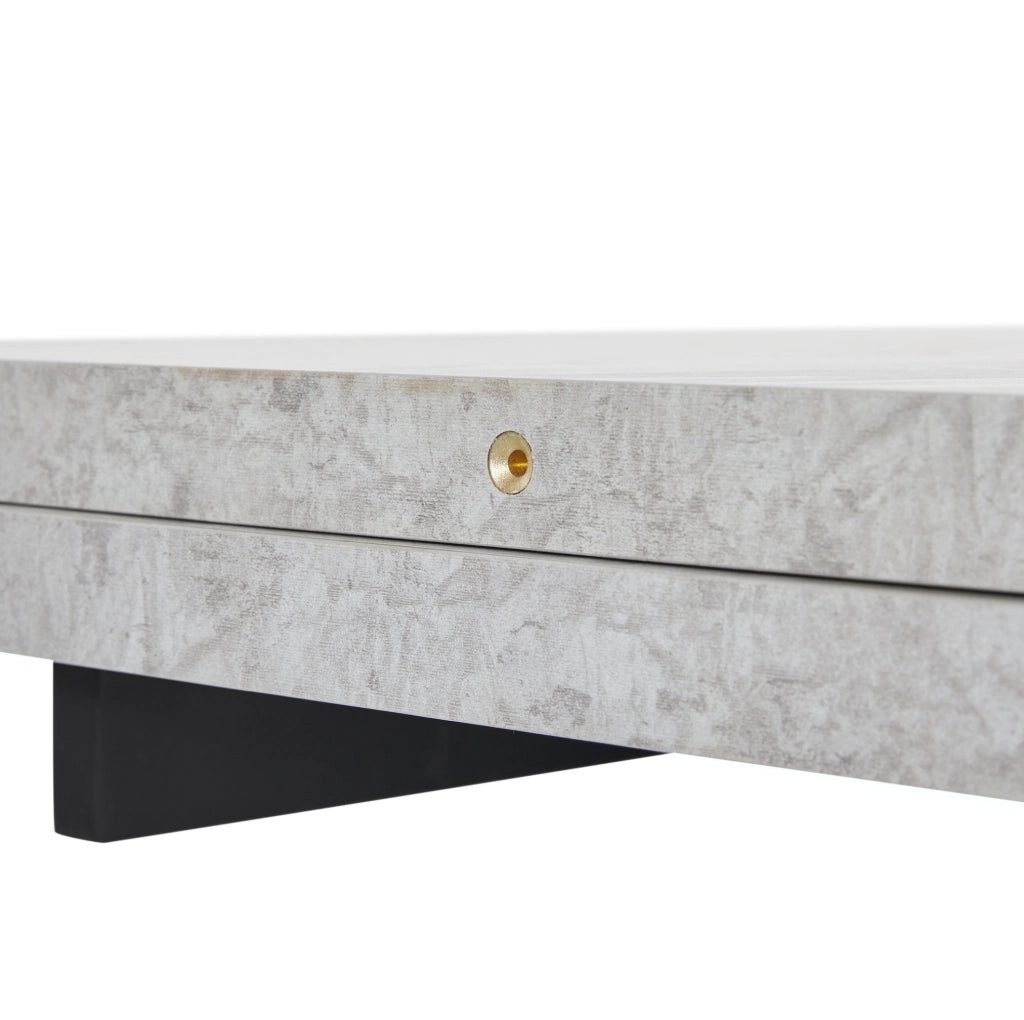 TAVOLO Allungabile 99-159x74x77 cm MDF e Metallo Nero/Grigio