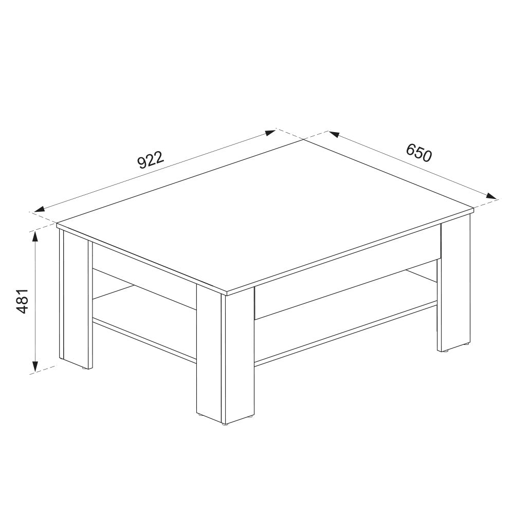Vicco Tavolino Sonoma 92.2 x 65 cm