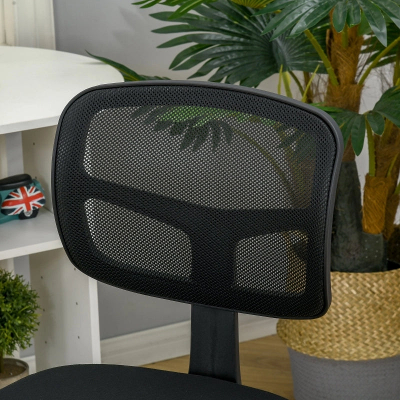 Sedia da ufficio ergonomica girevole senza braccioli - con altezza regolabile - nera