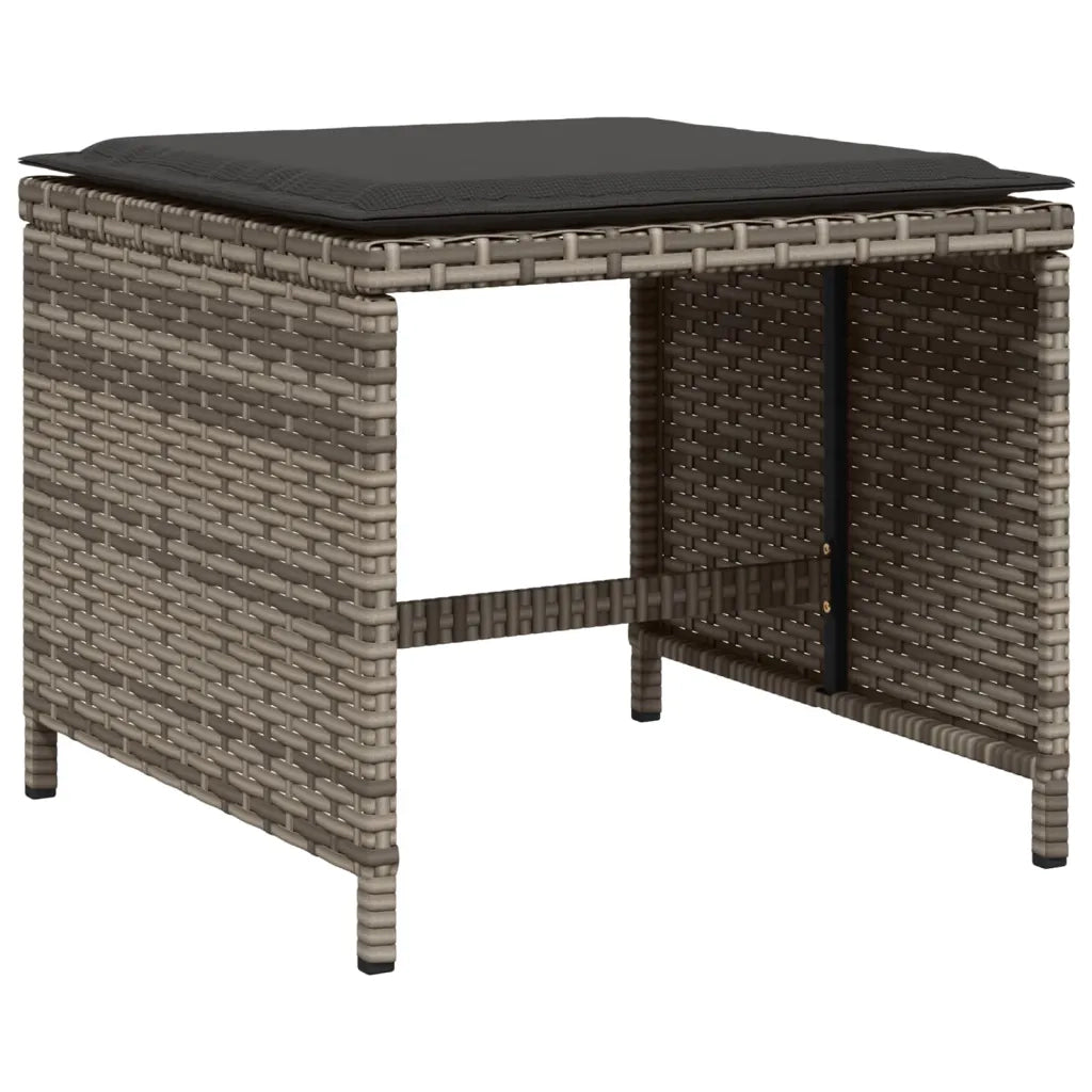 Set da Pranzo da Giardino 9 pz con Cuscini in Polyrattan Grigio 3277909