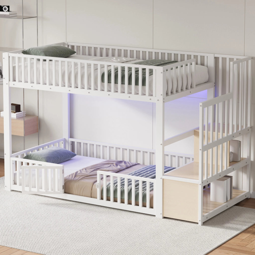 letto a castello mdf metallo bianco 90 x 200 cm