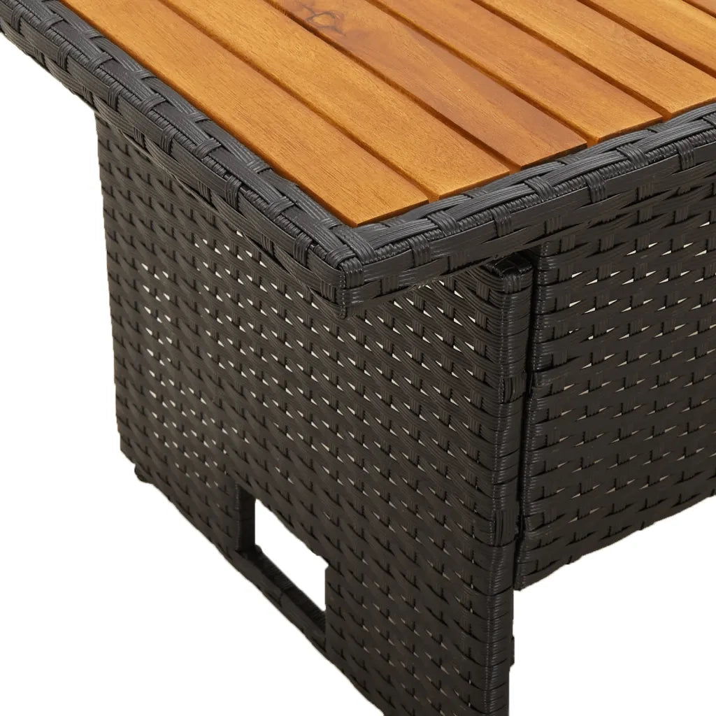 Set Divani da Giardino 3 pz con Cuscini Nero in Polyrattan 362177