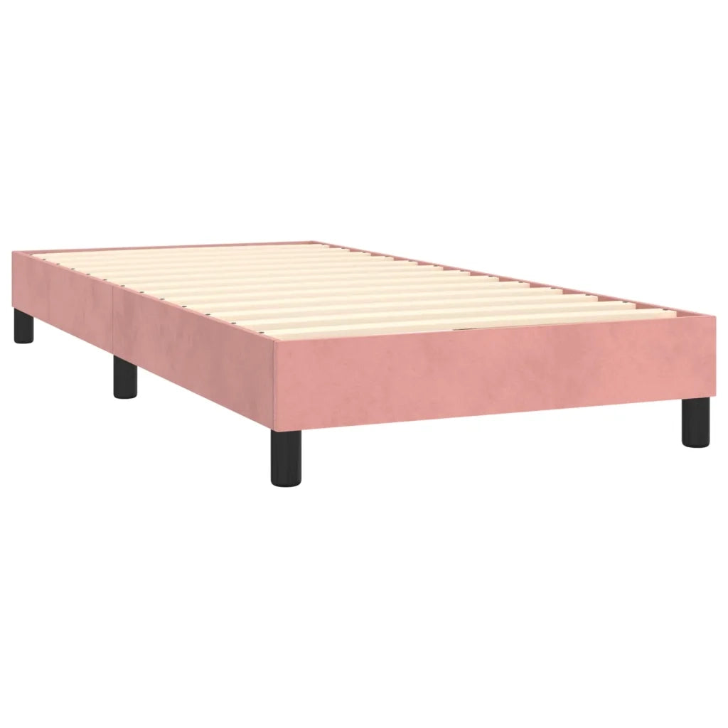 Giroletto a Molle con Materasso Rosa 100x200 cm in Velluto 3141472