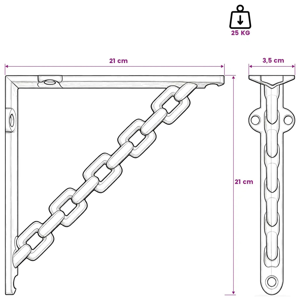 Supporti per mensole da parete 2 pz Bianco Antico 42038927