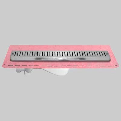 CANALETTA PER DOCCIA CON GRIGLIA E GUAINA  Kit cm 95  guaina 1 m  ²     STAMPLAST