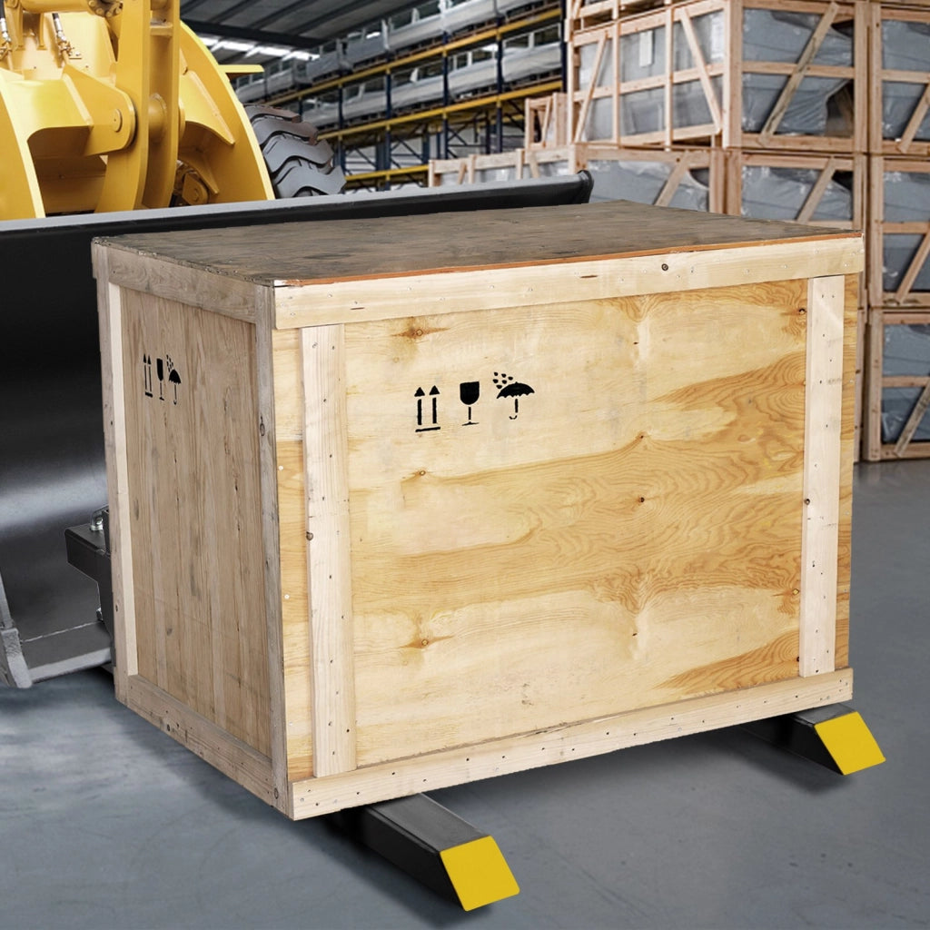 Coppia di Forche per Pallet per Benne Trattori e Minipala HC60-2000 in Acciaio 149cm Capacità 907kg Forche Rimovibili Robuste